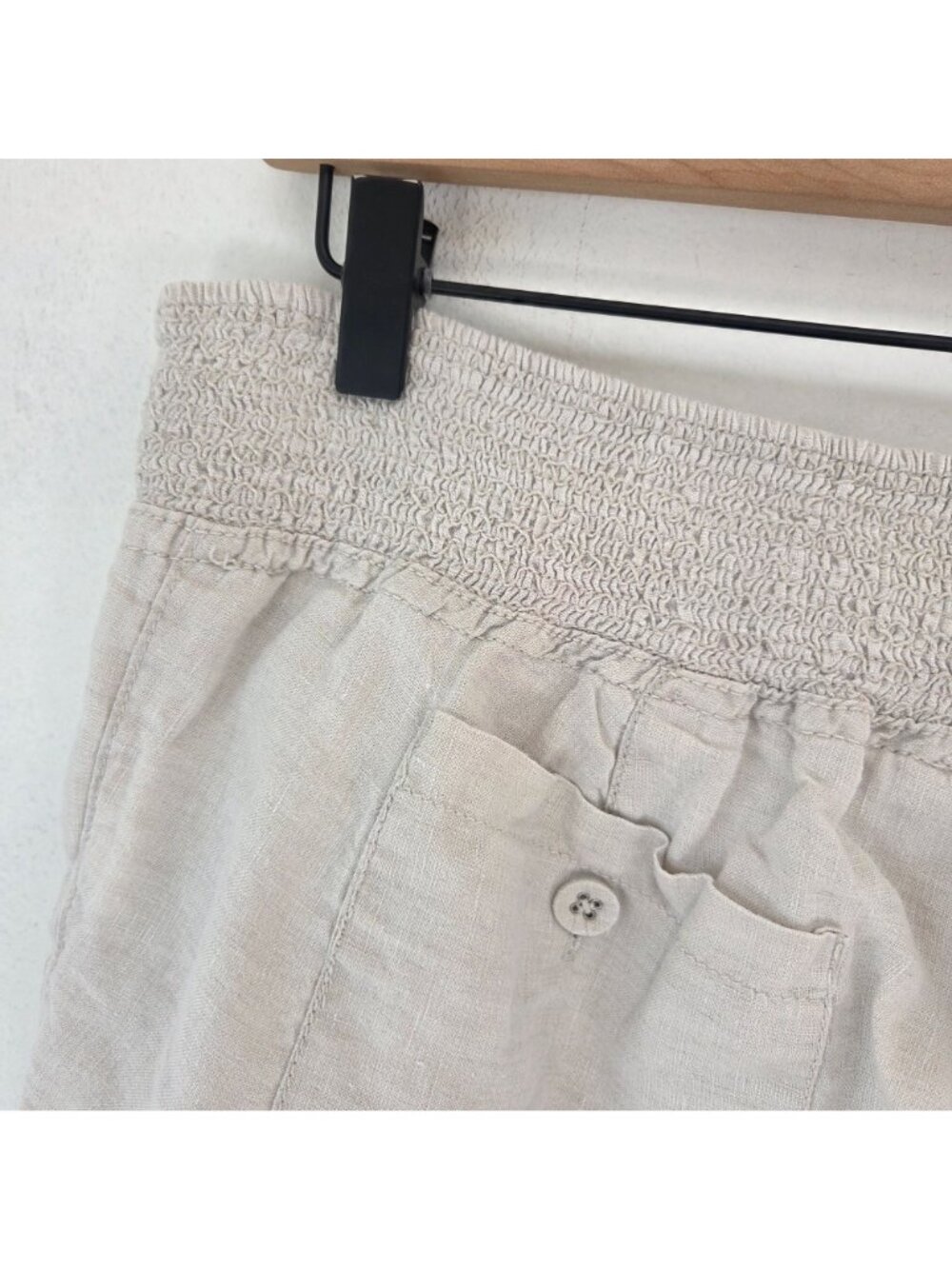 BUNDLE (2) Motherhood Maternity 100% Linen Pants Elastic Pull-On Size M - Picture 6 of 16